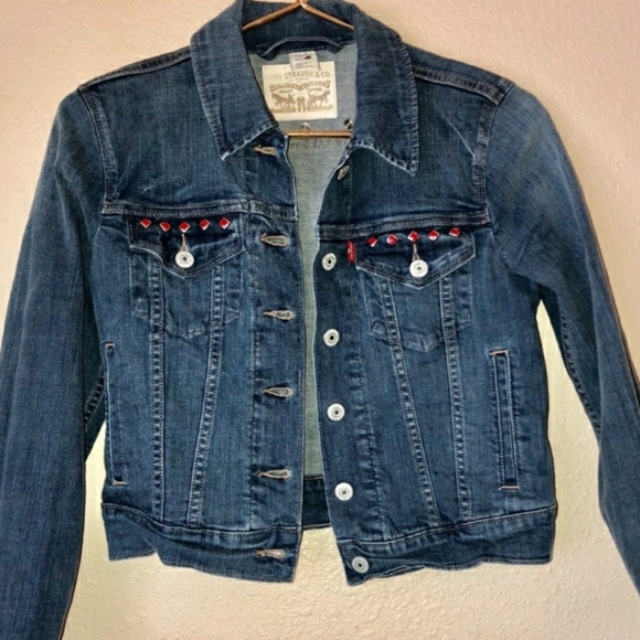 levi's studded denim jacket